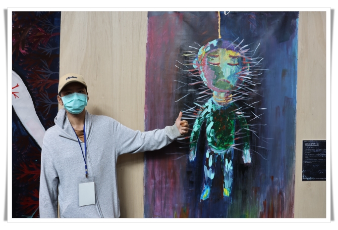 活泉之家會員鄭彥為展覽主視覺創作者，以「揭開心底的針」，將內心隱痛化為視覺符號。