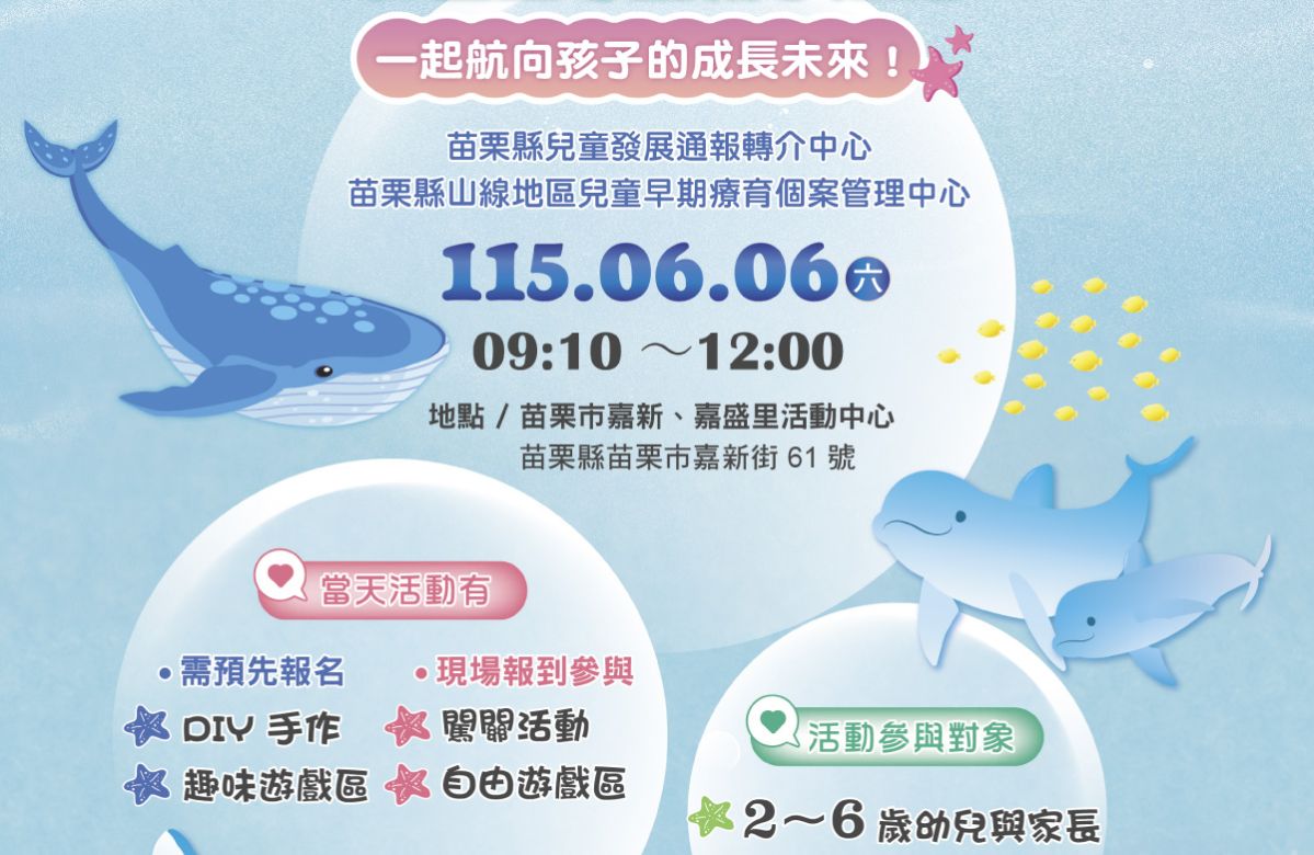 苗栗「海洋小探险 伊起发展大发现」 6/6欢迎亲子来探险