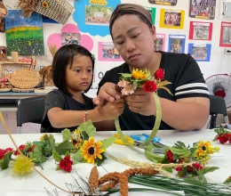 伊甸甲仙亲子手作「小米花环」 用爱圈起满满祝福